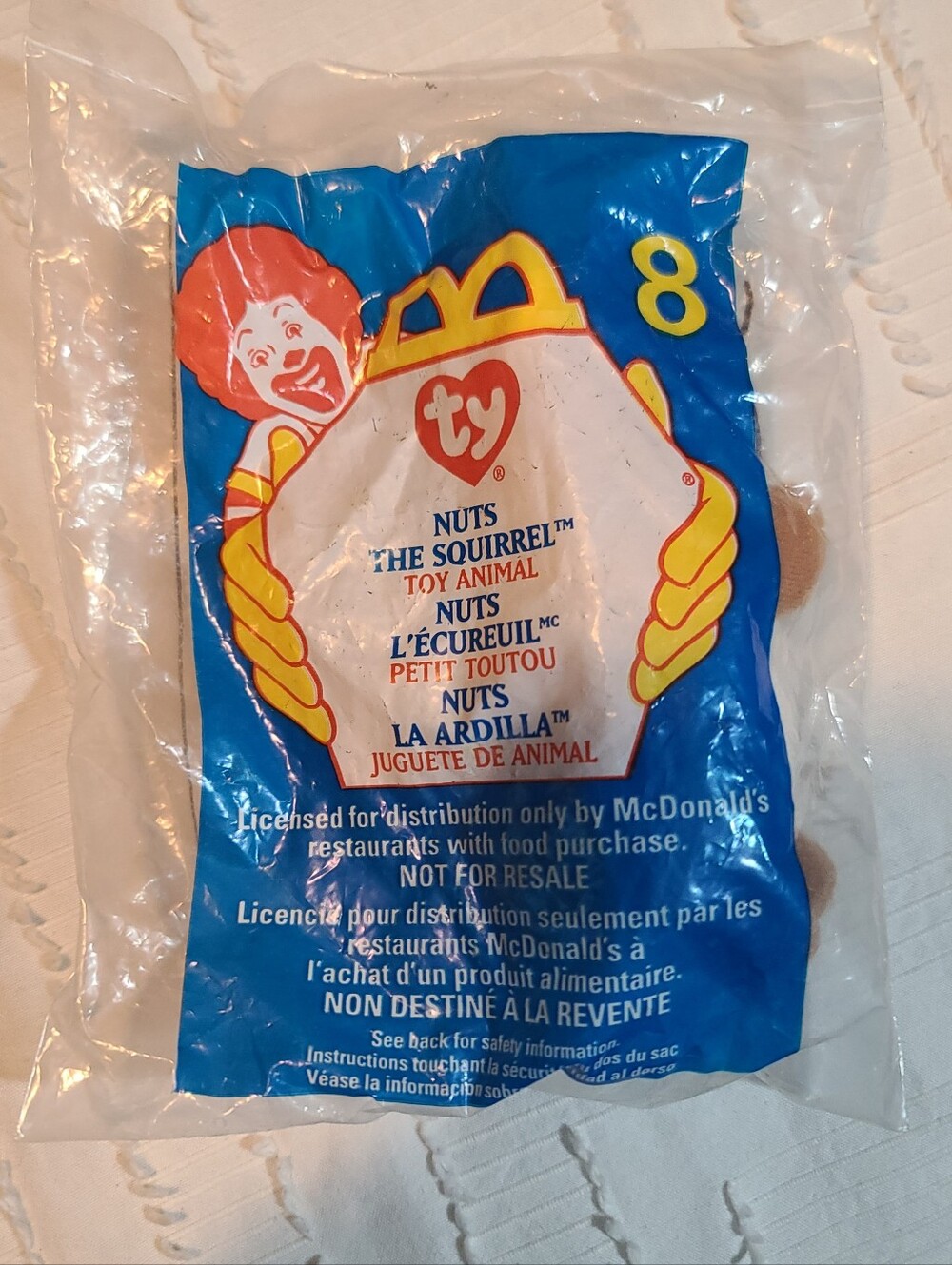 Vintage Sealed Ty Teenie Beanies Nuts the Squirrel McDonald's Licensed 1999 #8